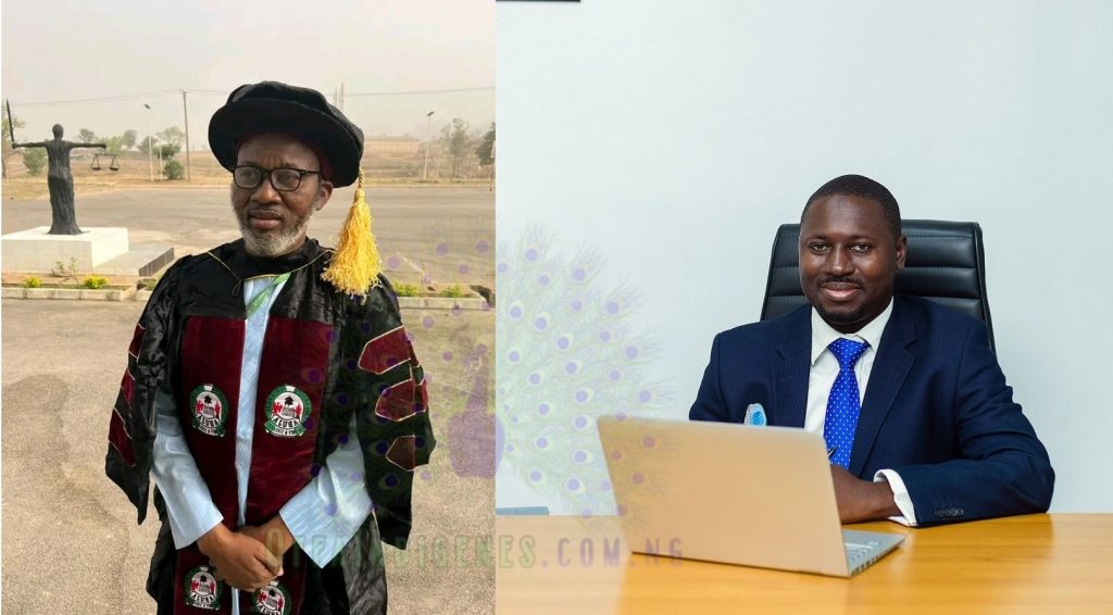 Professor Yusuf Abdulrasheed and Dr. Akim Shina Oyewale receiving accolades for their achievements.